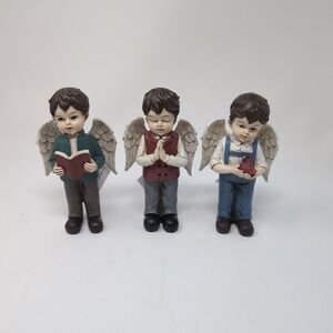 Valerie Parr Hill Set of 3 Boy Angel Figures H472578 White Wings Multicolor